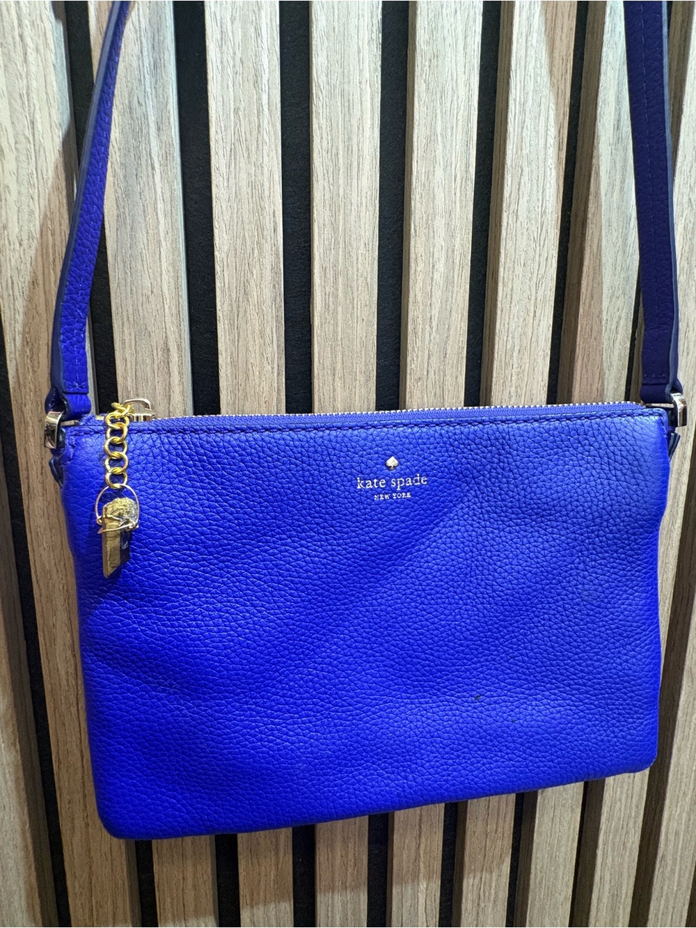 kate spade Cobalt Blue Pebbled Leather Crossbody